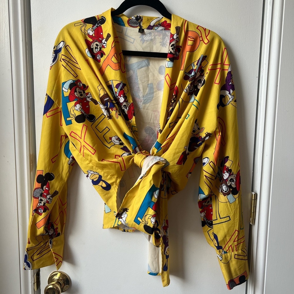 Mickey mouse tie blouse